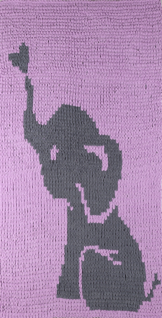 Silhouette of a character holding a butterfly on a purple background