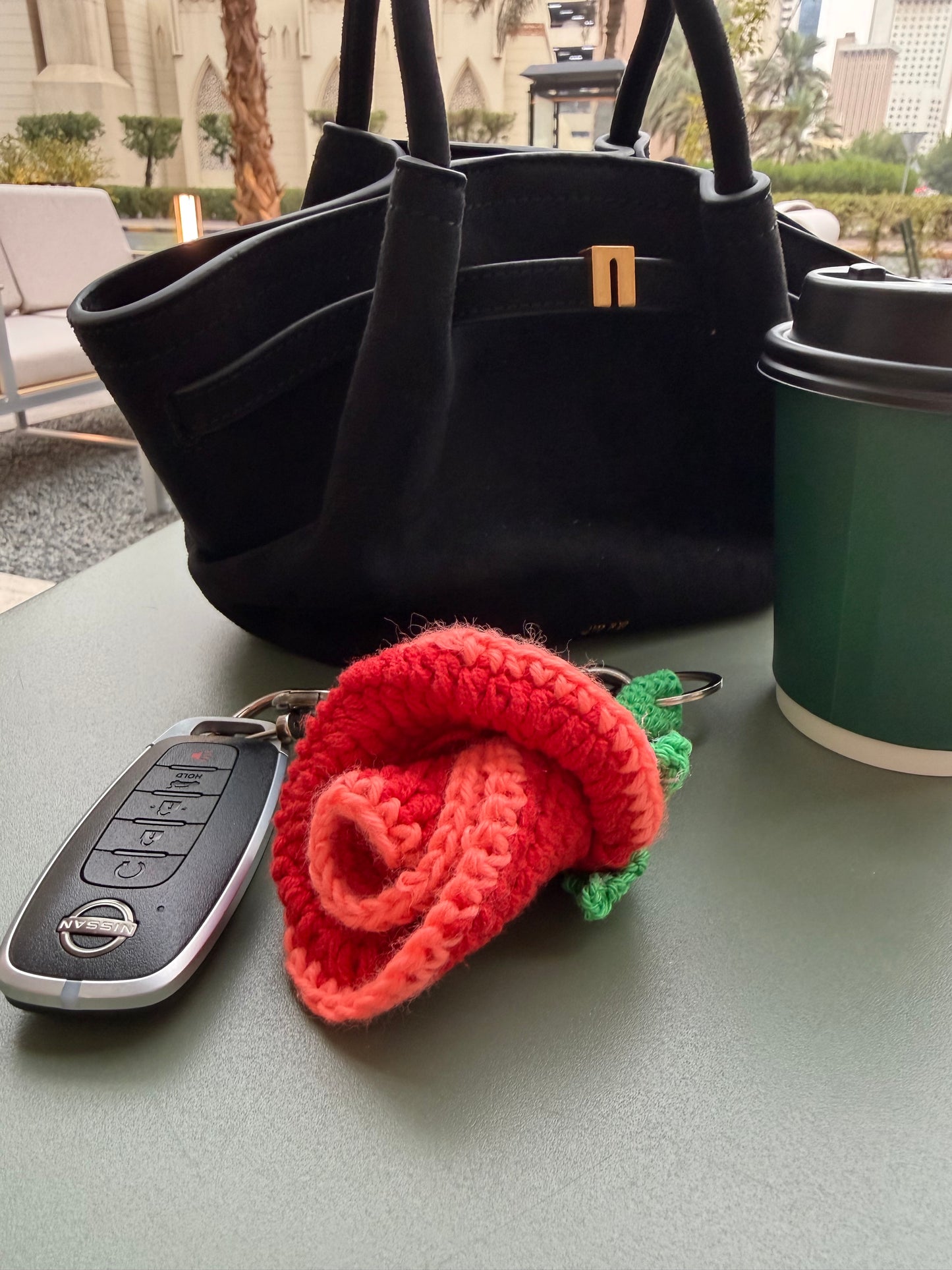 Knotted Rose keychain