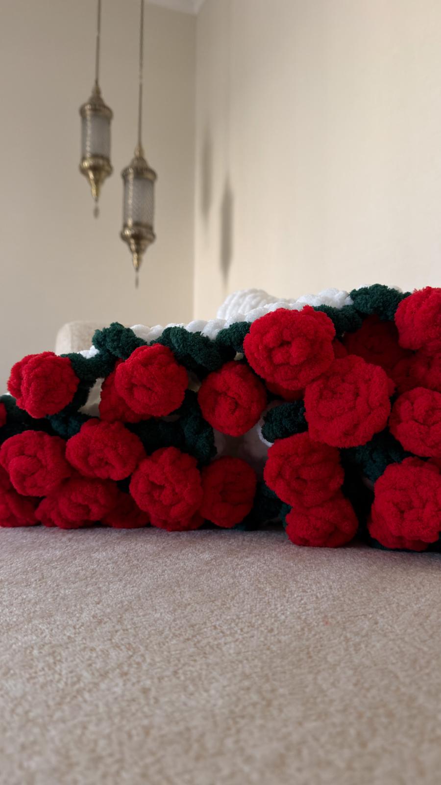 White red roses shawl