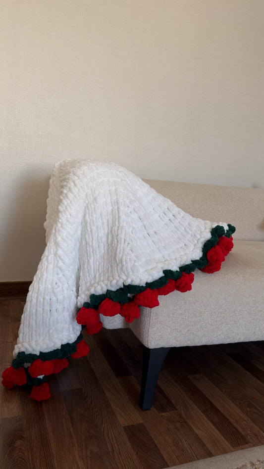 White red roses shawl