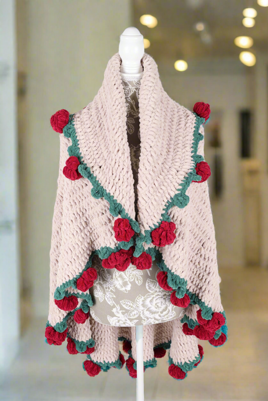 Red roses shawl