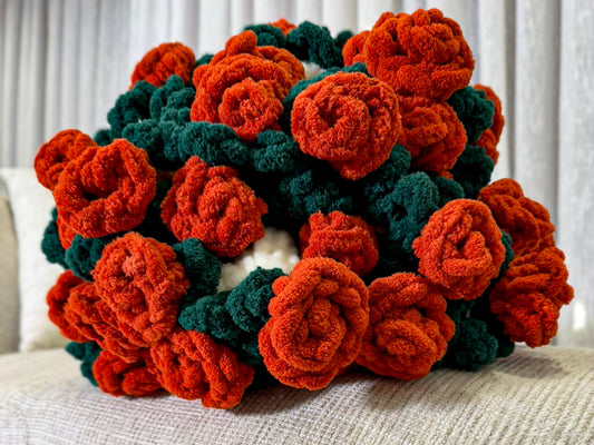 Amber roses off white shawl