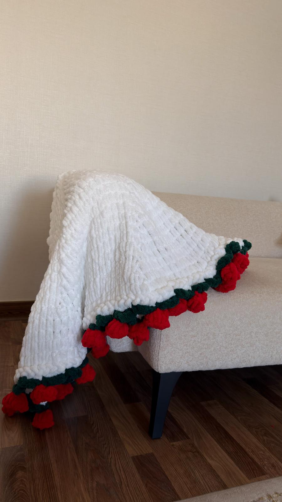 White red roses shawl